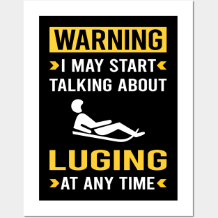 Warning Luge Luger Posters and Art